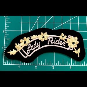 Rare Vintage Harley Davidson Patch Lady Rider Scroll Flowers Daisy